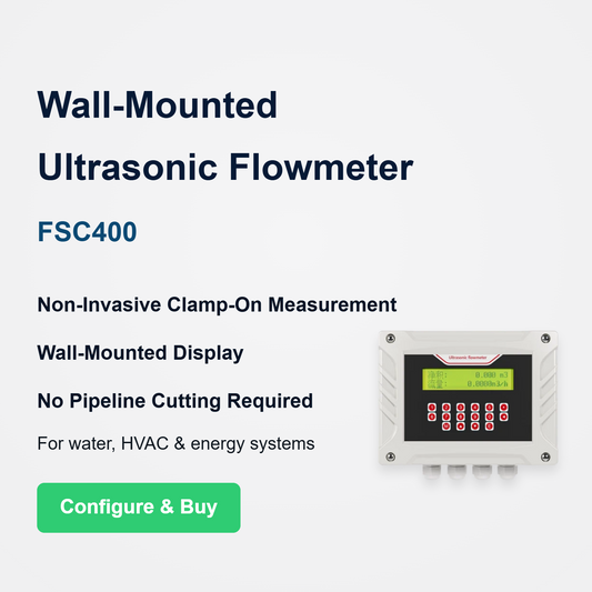 Supmea FSC400 Ultrasonic Flowmeter with Wall-Mounted Display